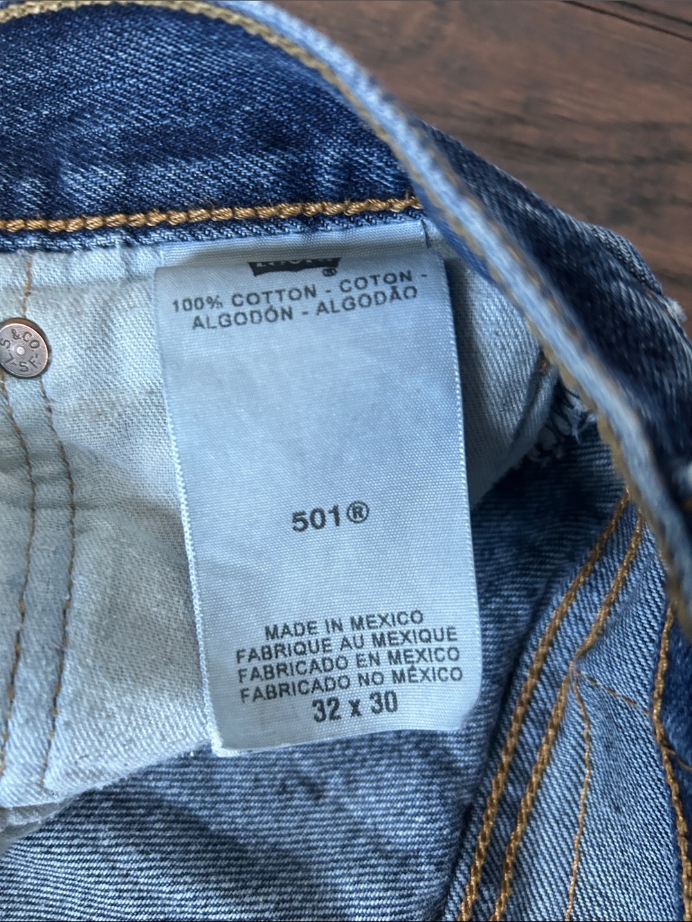 Levi's Men's 501 32x30 Classic Straight Leg Jeans - Blue - Picture 5 of 7